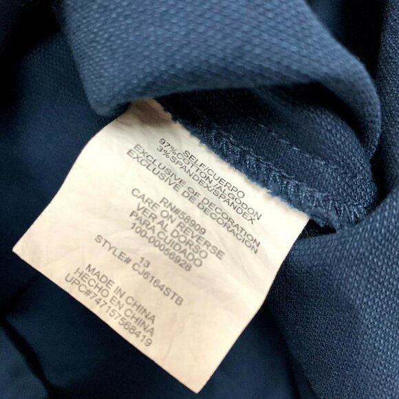 Copper Key Button Front A-Line Mini Skirt Navy - Picture 4 of 7